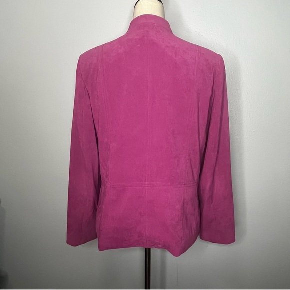 JM Collection Button Up Jacket Blazer Women 6 Purple Pink Fitted Career Business - Picture 5 of 8